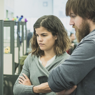 Sabina Martin working at Geotab in STEM.